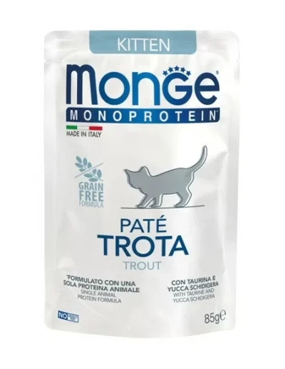 MONGE MONOPROTÉINE Viande de truite chaton/KITTEN 85g
