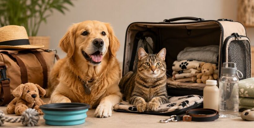 trousse de voyage pour chien et chat