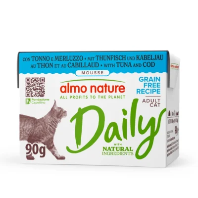 Almo Nature Daily Mousse au Thon & Cabillaud 90g pour Chat Adulte