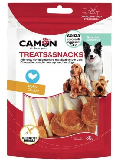 Camon Friandise Sucette pour Chien Poulet 80g