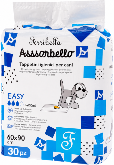 Ferribella Tapis Hygiéniques Absorbants pour Chiens 60 × 90 cm – 30 pièces