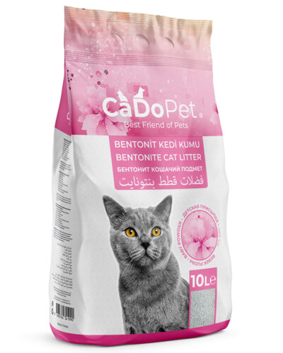 CaDoPet Litière pour Chat Bentonite Agglomérante Parfum Baby Powder 10 L