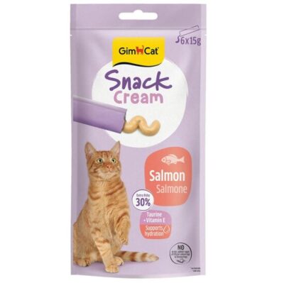 GimCat Snack Cream Saumon – Friandise pour Chat 6×15g