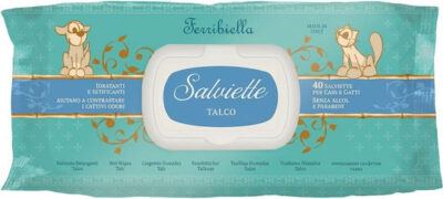 Lingettes Humides pour Chiens et Chats au Talc-Ferribiella