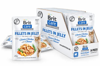 Brit Care Pochons en Gelée Pour Chat Poulet et Fromage (24x85g)