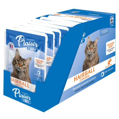 Plaisir Hairball – Émincés au Poulet pour Chat (12 × 85 g)