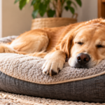 Sommeil du chien dans un couchage confortable