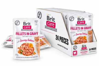 Brit Care Chat Stérilisé  Filets au Saumon en Sauce 24 × 85 g