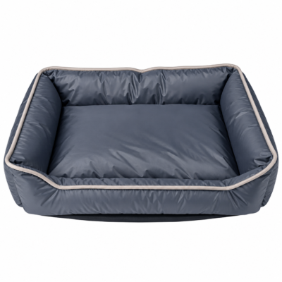 Lit imperméable pour chien et chat gris avec rebords rembourrés taille L