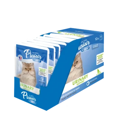 Plaisir Urinary Support – Émincés au Poisson pour Chat (12x85 g)