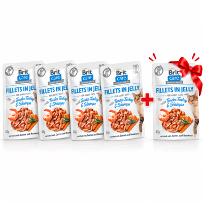 Brit Care dinde crevettes 85g – offre 4 sachets plus 1 gratuit
